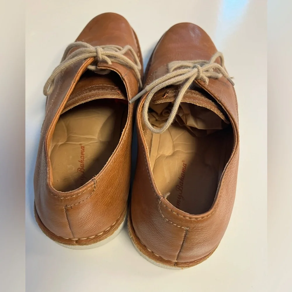 Tommy Bahama Tan Leather Gilford Oxford‎ Derby Shoes Sz. 10